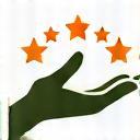 Hand holding five stars