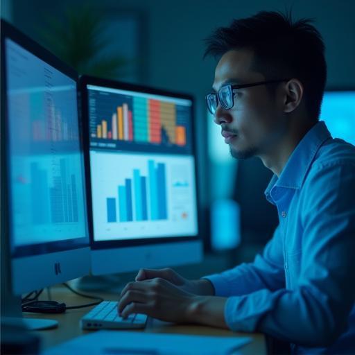 Marcus Nguyen analysing carbon data charts