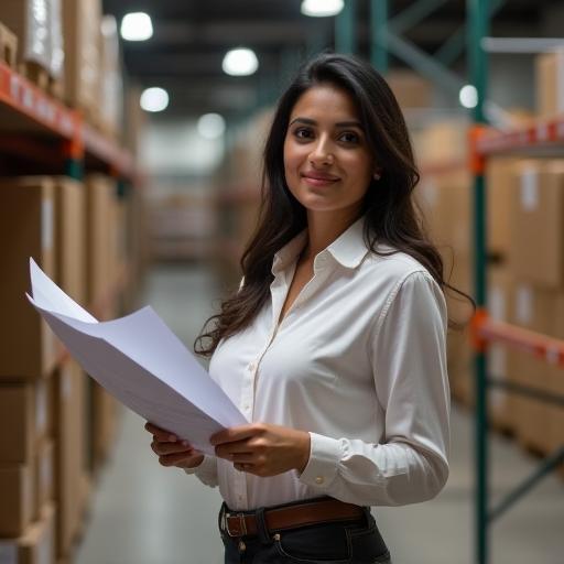 Priya Patel organising warehouse shipment